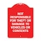 Signmission Not Responsible For Theft Or Damage To Vehicles Or Contents Heavy-Gauge Alum, 24" H, RW-1824-9806 A-DES-RW-1824-9806 - alternate 1